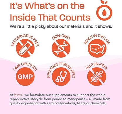 Binto Complete 4-in-1 Multi-Symptom Menopause Relief Kit Supplements - 1 Month Supply - Multivitamins with Omega-3, Ashwagandha and Probiotics/Prebiotic Fiber Blend - Non-GMO