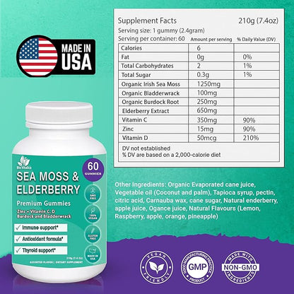 BIO VITALICA (Bundle) Sea Moss Elderberry (1 Pack) & Quercetin (2 Packs) & Sea Moss Ashwagandha (1 Pack)