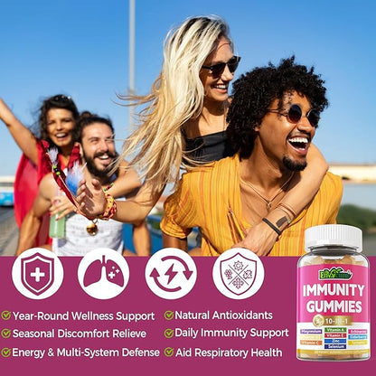 Vitamin C D3 Zinc Gummies for Adults w/Echinacea, Elderberry, Selenium, Magnesium，Vitamin D3 5000IU, Daily Immunity Booster Multivitamin Gummies, for Immunity Antioxidant Bone Energy，Vegan 1 Pack