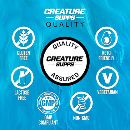 CREATURE® Creatine Complex - Creatine Monohydrate Capsules with 5 Types of Creatine Including Con-Crēt® Creatine HCL, Promotes Muscle, Strength, Endurance, Brain Health, 180 Veggie Caps, 60 Servings