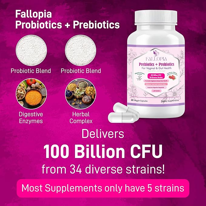 Probiotics for Women 100 Billion CFU – 34 Strains with Digestive Enzymes, Cranberry, D-Mannose & Prebiotics – Vaginal Probiotics for pH Balance, Odor, UTI, Yeast Infection & Gut Health – 60 CT