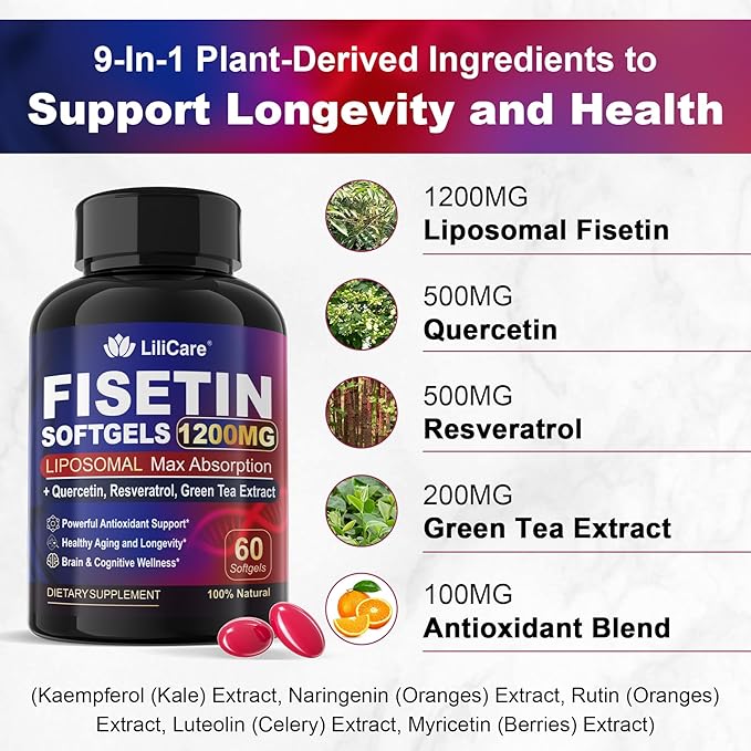 Fisetin Supplement + Vegan Omega-3 Algae Oil