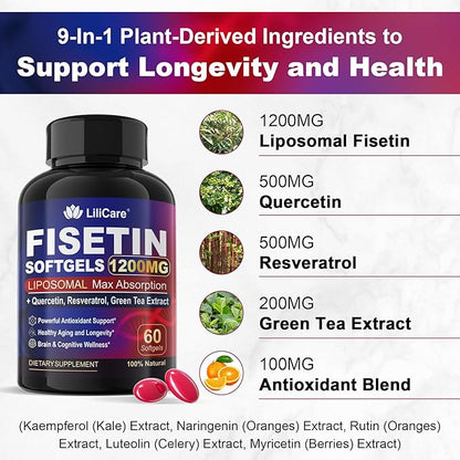 Fisetin Supplement + Vegan Omega-3 Algae Oil