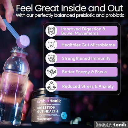 Synbio Tonik Prebiotics and Probiotics Powder | Berry Lemonade | Probiotics for Digestive Health | Daily Supplement | Improve Digestion and Bowel Motions | Boost Energy and Clarity |