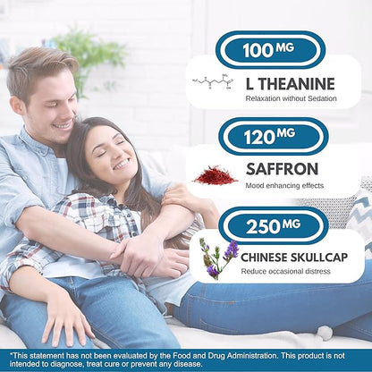 Life Happns Chillax, Calm Support Supplement, L Theanine, Magnesium, GABA and Saffron Supplements for Relaxation, Natural Mood Health Support for Adults, Calming and Relaxing, 60 Capsules