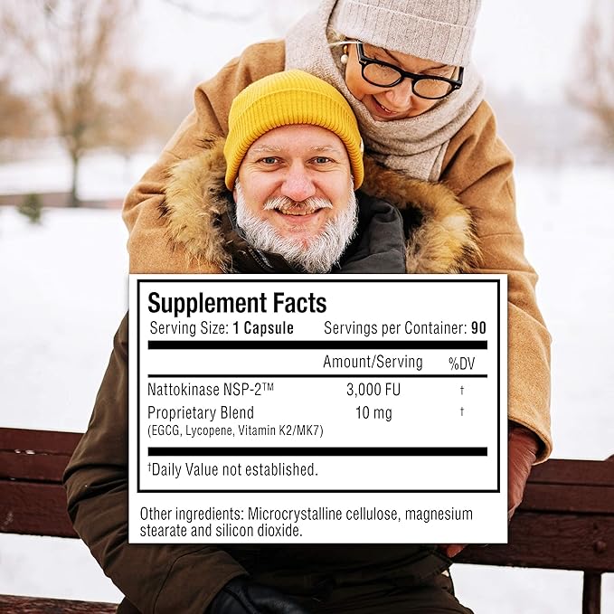 Platexia with 3,000 FU Nattokinase Supplement NSP-2, Natural Blood Thinner, Supports A Healthy Circulatory System by Vision Nutra