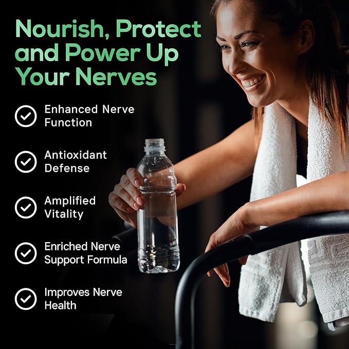 Alpha Lipoic Acid 600mg, Nerve Support Supplement Enriched with Thiamine, Curcumin, Ginger Root, and Vitamin B6, B12 All in One | Vegan Neuro Health Supplement, Lab Tested, 30 Capsules