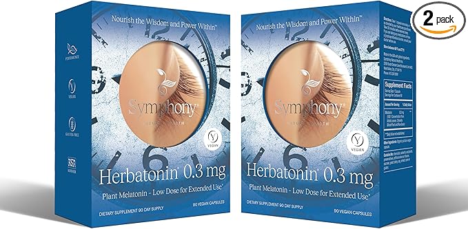 0.3mg – The First Phyto-Melatonin (Natural Plant Melatonin) – 180 Vegan Capsules (180 Day Supply) Low Dose, Natural Sleep Aid and Circadian Rhythm Support…