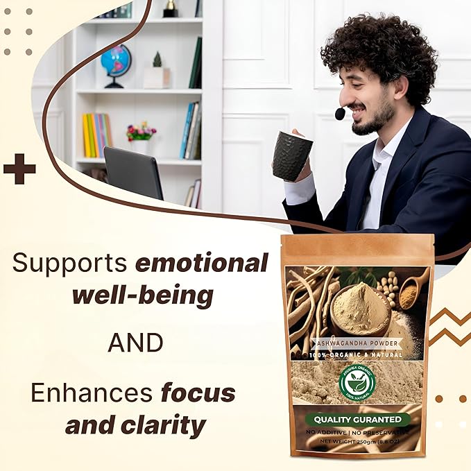 Ashwagandha Root Powder | Withania somnifera | Enhance Energy & Support Vitality (17.7 OZ | 500 gm)