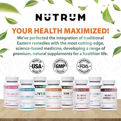 Liver Cleanse and Detox Health Support Supplement by Nutrum, Vegan Liver Formula, Natural Herbal Liver Renewal with Vitamin C, Milk Thistle, Support for Bad Breath, Acne, Low Energy, 60 Capsules