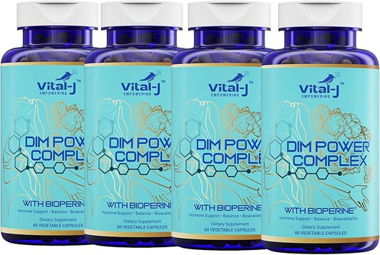 4-in-1 DIM Potent Complex 300mg - Estrogen Balance and Metabolism, Energy & Menopause Support Supplement with Bioperine (x4), Calcium and Broccoli Extract - for Women and Men 120 Servings