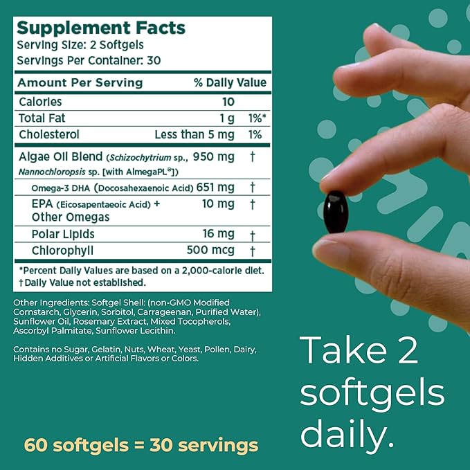iwi Omega-3 Sport, 60 Softgels (30 Servings), Plant-Based Vegan Algae Omega 3 with DHA, Exercise Recovery Support Dietary Supplement, Krill & Fish Oil Alternative, No Fishy Aftertaste