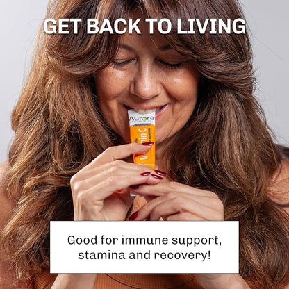 Aurora Nutrascience Mega-Pack Liposomal Vitamin C, Immune Support, 3,000 mg per Serving, Vegan, Gluten Free, Non-GMO, 32 Single Serve Packets, Orange
