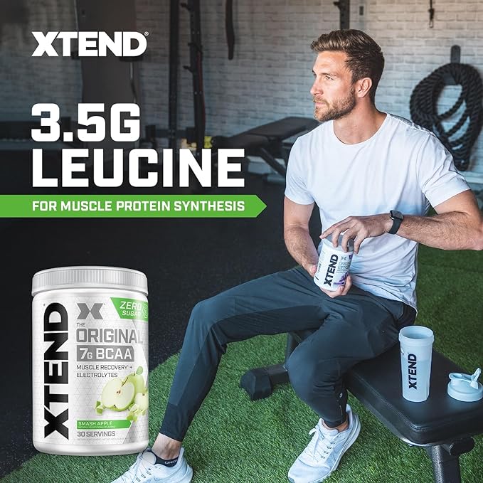 XTEND Original BCAA Powder 7g BCAA and 2.5g L-Glutamine, Sugar Free Post Workout Muscle Recovery Drink with Amino Acids for Men & Women, 30 Servings