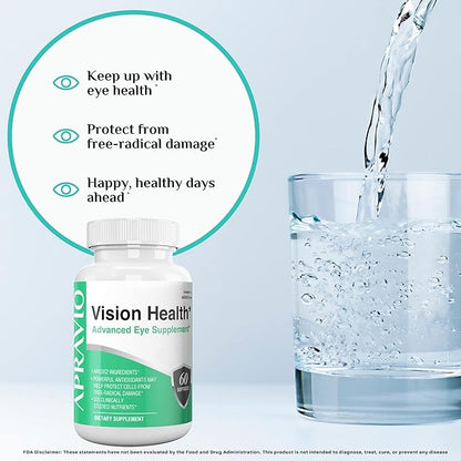 Vision Health Advanced Eye Supplement, AREDS2 Eye Vitamins w/Vitamin C, Vitamin E, Zinc, Copper, Lutein, Zeaxanthin, & Antioxidants for Eye Health & Eye Protection, 60ct