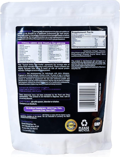 Collagen and Whey Protein Powder Complex Health Supplement - Vanilla Flavor - 16oz (21 Servings)