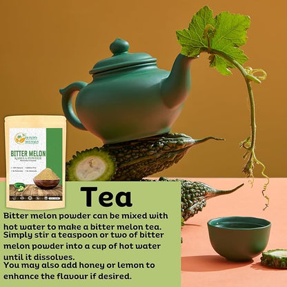 Bitter Melon Powder (Karela, Momordica Charantia), 100% Natural, Non-GMO, Gluten-Free, Supports Healthy Lifestyle & Wellness, 5.3 oz / 150 gm
