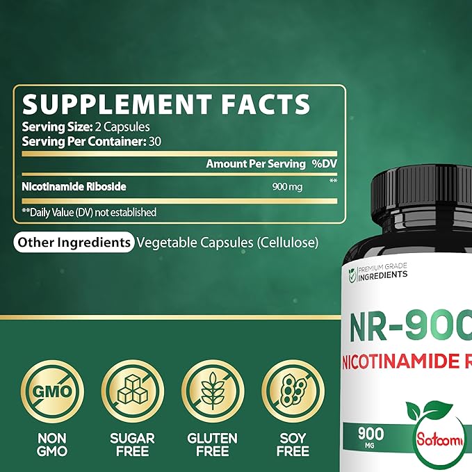 Satoomi NAD+ Supplement with Liposomal Nicotinamide Riboside - Cellular Energy & Repair, Vitality, Healthy Aging - 60 Capsules for 30 Days