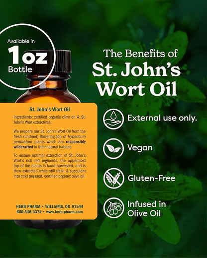 Herb Pharm St. John's Wort Topical Oil - 1 Ounce