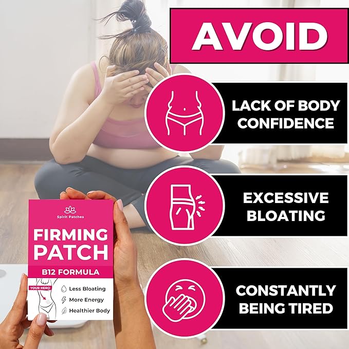 Firming B12 Patches (Pack of 72) - 100% Natural Vitamin Patches for Women, Energy & Body Support, Self-Adhesive Transparent Patches - Enhanced Formula