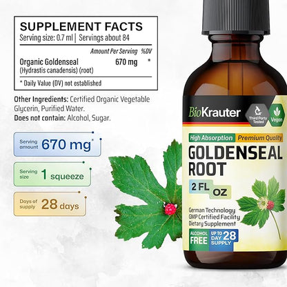BIO KRAUTER Goldenseal Tincture 2 Fl. Oz. & Echinacea Tincture 2 Fl. Oz.