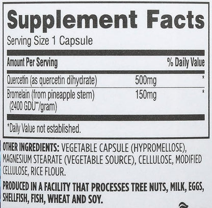 Whole Foods Market, Quercetin with Bromelain, 100 Count