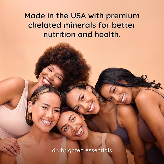 Dr. Brighten Magnesium Plus (as Magnesium Bi-glyncinate) - Beneficial in Maintaining a Healthy Mood, Sleep, Hormone Balance and Reducing Symptoms of PMS and Menstrual Cramps