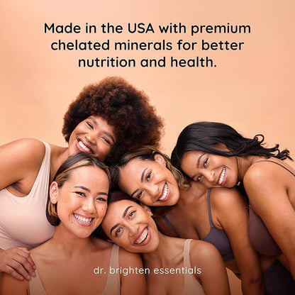 Dr. Brighten Magnesium Plus (as Magnesium Bi-glyncinate) - Beneficial in Maintaining a Healthy Mood, Sleep, Hormone Balance and Reducing Symptoms of PMS and Menstrual Cramps