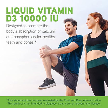 DAVINCI Labs Liquid D3 10,000 IU - Helps Support Bone Health, Immune Support & Heart Health with Vitamin D3 - Gluten Free & Vegetarian - 1 Fl Oz (30 Servings)