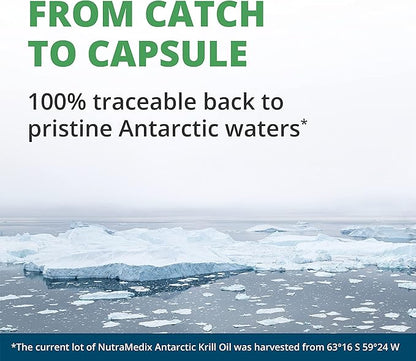 NutraMedix Antarctic Krill Oil 500mg - Fish Oil Supplement - Omega-3s (EPA & DHA) + Astaxanthin - Red Krill Oil Supplement for Joint, Immune, Heart, Liver & Brain Health Support (60 Softgels)