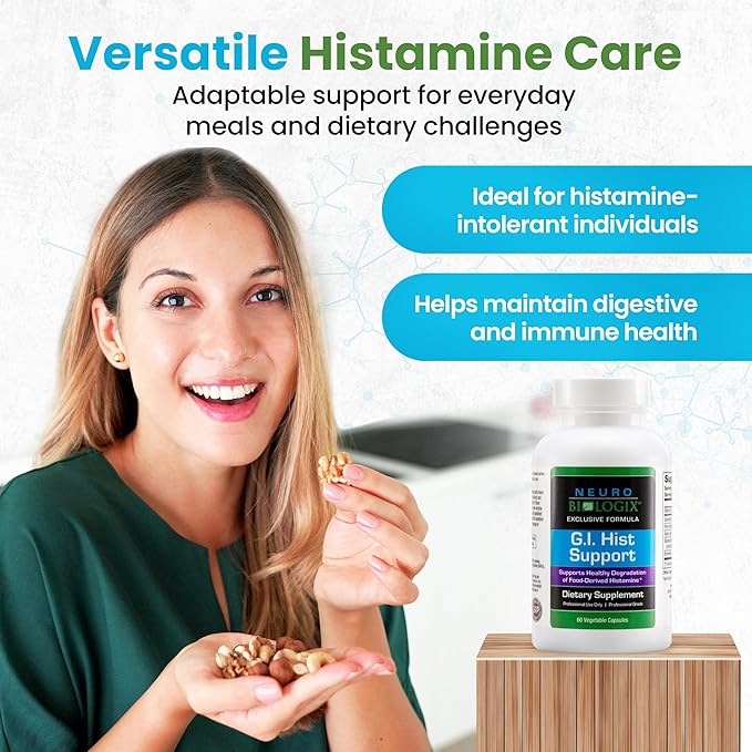 GI Hist Support - Histamine Blocker with Vitamin C, Quercetin, Bromelain & More – Immune Support Supplement to Help Promote Histamine Breakdown & Digestive Comfort - Helps Ease Meal-Related Discomfort