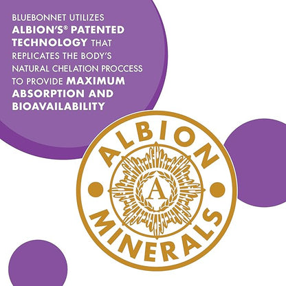 Bluebonnet Nutrition Albion Chelated Magnesium Vegetable Capsule, 200 mg, Stress Relief, Vegan, Non GMO, Gluten Free, Soy Free, Milk Free, Kosher, 120 Vegetable Capsule, 2 Month Supply