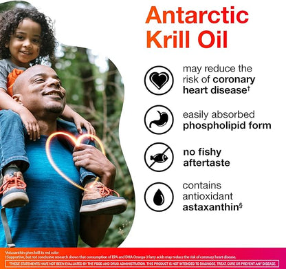 MegaRed - Omega-3 Krill Oil 350mg Softgels (130 Count in A Bottle), EPA & DHA Omega-3 Fatty Acids with No Fishy Aftertaste Unlike Fish Oil, Contains Antioxidant Astaxanthin