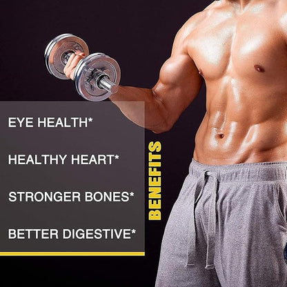 A to Z Multivitamin and Multimineral Supplement for Men - 3 Month Supply - Vitamins A C D E K B1 B2 B6 B12 Magnesium Calcium Biotin Potassium Zinc - Antioxidants for Heart & Immune Health (100 Count)