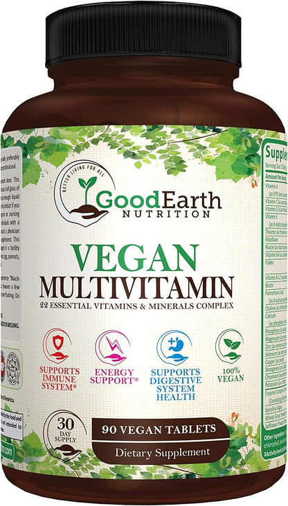 Vegan Multivitamins for Men & Women - Vitamins A , B Complex , C , D3 , Zinc , Magnesium , Spirulina , Antioxidants - Daily Multivitamin Mineral Supplement with Proprietary Fruit & Vegetable Blend