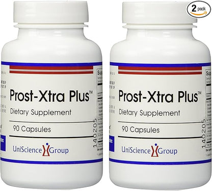 Prost-Xtra Plus (2 Bottle kit) with Rye Grass, 300mg Plant Sterols, Saw Palmetto, Zinc, Vitamin E 90 Capsules Each