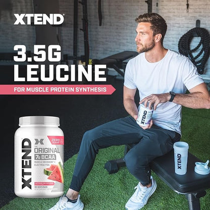 XTEND Original BCAA Powder 7g BCAA and 2.5g L-Glutamine, Sugar Free Post Workout Muscle Recovery Drink with Amino Acids for Men & Women, 90 Servings