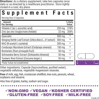 Bluebonnet Nutrition JustBreathe, Seasonal Support*, Non-GMO, Kosher Certified, Gluten-Free, Soy-Free, Dairy-Free, 30 Vegetable Capsules, 15 Servings