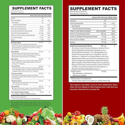 Made with Real Fruit and Real Veggie Gummies - Superfood Vegetable Vitamin Supplement for Women,Men & Kids - with a Blend of Fruit and Greens for Daily Health (60-Day Supply)