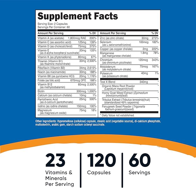 Nutricost Multivitamin for Men 120 Capsules - Vitamins and Minerals for The Healthy Man