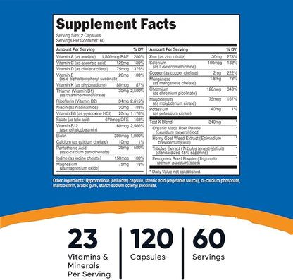 Nutricost Multivitamin for Men 120 Capsules - Vitamins and Minerals for The Healthy Man