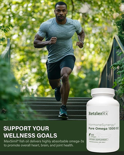 Omega 1300 EC Fish Oil Softgels - High-Strength Omega 3 Supplement with Enhanced Absorption - IFOS Verified, Enteric Coated, 600mg EPA, 260mg DHA - 120 Count