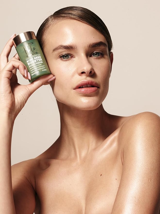 Kiwi Seed Booster Skin Supplement Starter Bundle - 60-Day Supply with Bottle & Eco-Friendly Refill - Vegan Skin Vitamin for Anti-Aging, Hydration & Collagen Support