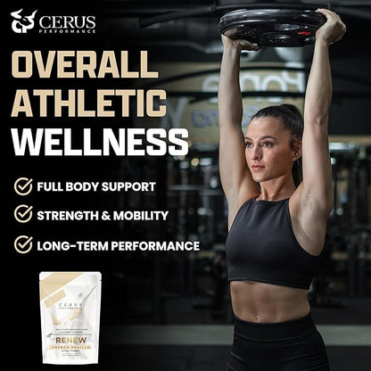 Cerus Performance Renew Premium Athletic Blend – Enhance Performance, Boost Recovery, Support Joint Health & Stamina – Ideal for Athletes & Strength Trainers, 30 Servings