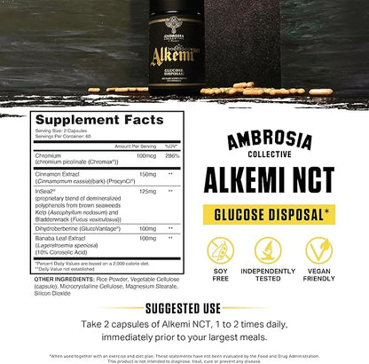 Alkemi NCT® - Support Agent with Berberine, ProCynCi® Cinnamon Extract, Chromium Picolinate, InSea2®, and GlucoVantage
