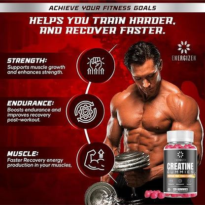 Creatine Monohydrate Gummies – Tropical Fruit Punch Flavor | 5g Creatine Per Serving | Vegetarian, Kosher, Halal, Gluten-Free, Gelatin-Free, Natural Flavors & Colors.