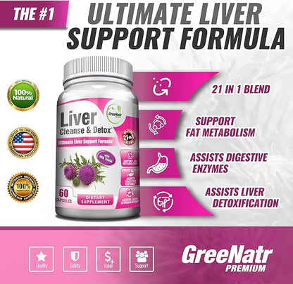 Comprehensive Immune and Liver Health Support Blend - 7-in-1 Immune Support Supplement with Vitamin C, Vitamin D3, Zinc and Liver Cleanse Detox & Repair Formula