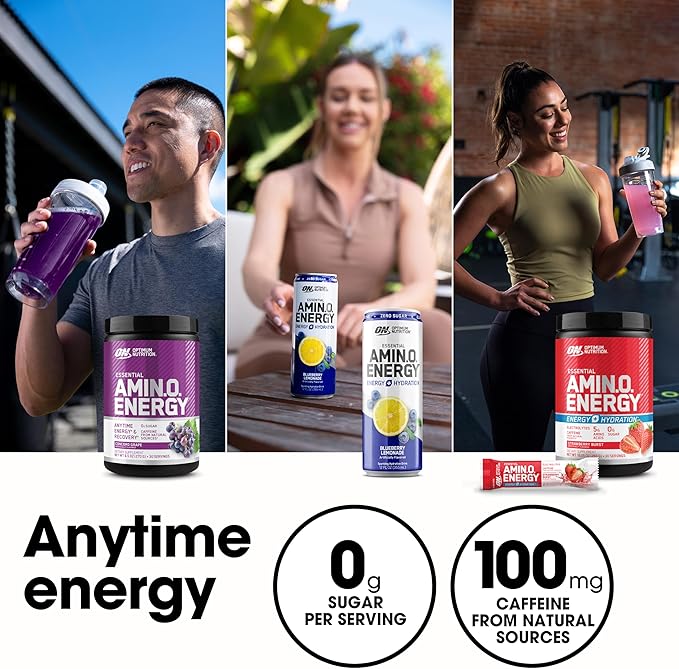Optimum Nutrition Amino Energy - Pre Workout with Green Tea, BCAA, Amino Acids, Keto Friendly, Green Coffee Extract, Energy Powder - Orange Cooler, 65 Servings (Packaging May Vary)