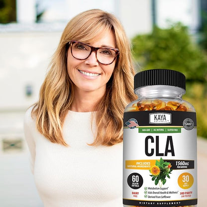 Kaya Naturals CLA Capsules – Conjugated Linoleic Acid – Non-GMO & Gluten-Free (60 Count (Pack of 1))