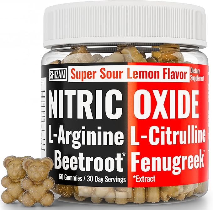 SHIZAM Beets Fenugreek Super Nitric Oxide Gummies w L-Arginine L-Citrulline, Beet Root Chews Chweable Chewables Capsules Pills Supplement Supplements Alt, Bootroot Flow Adults Men Beats